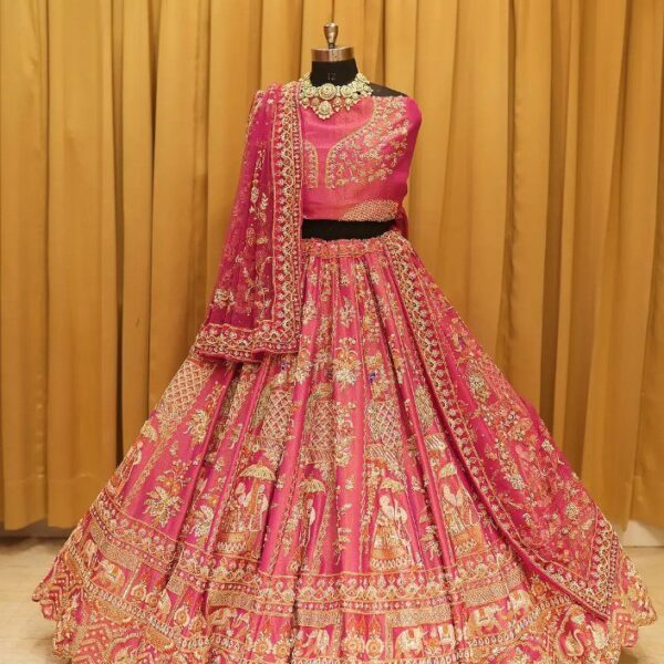silk bridal lehnga