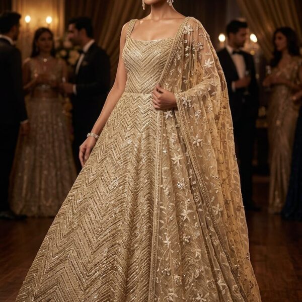 coustmise lehnga with beautiful febric.golden in color